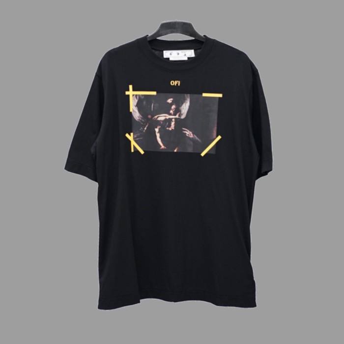 TSHIRT OFF WHITE OPERA CARAVAGGIO YELLOW BLACK ORIGINAL KAOS UNISEX - S