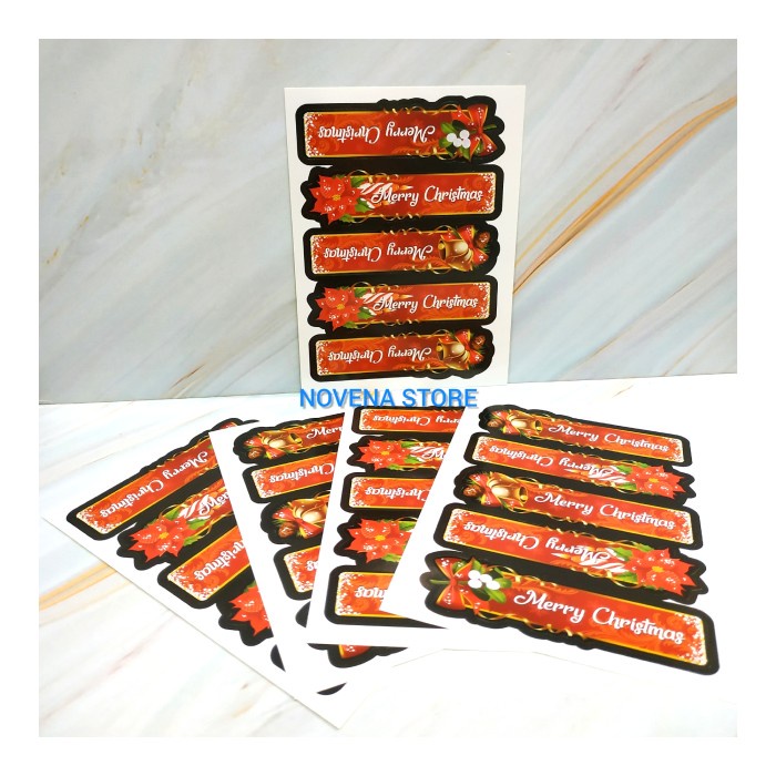 STICKER NATAL STIKER MERRY CHRISTMAS HIASAN TOPLES BOX KOTAK HAMPERS