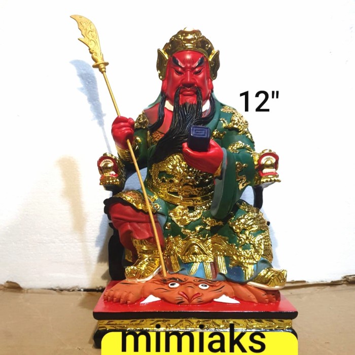 Patung Dewa Kwan Kong/kwan kung duduk 12in