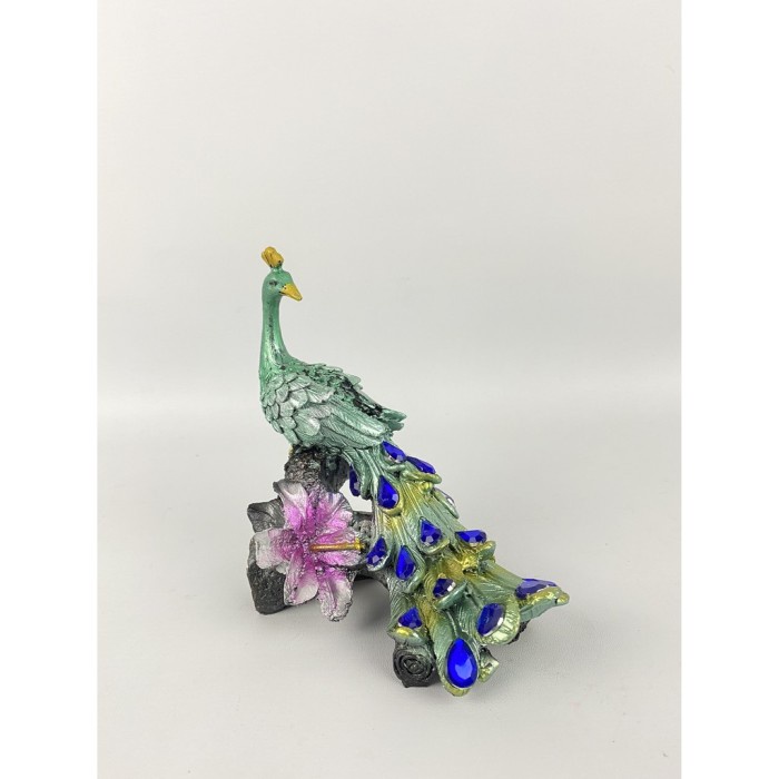 "Pajangan Burung Merak Bahan Resin Hiasan Meja Patung Merak"