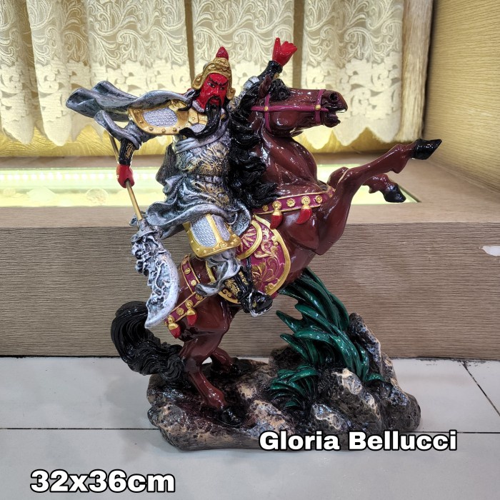 patung kwan kong kuda besar pajangan guan yu kwankong guanyu kuda