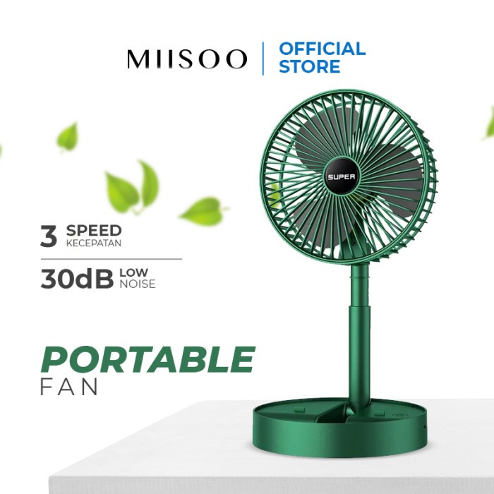 Miisoo Kipas Angin Lipat Portable Kipas Meja Mini Portable Folding Fan