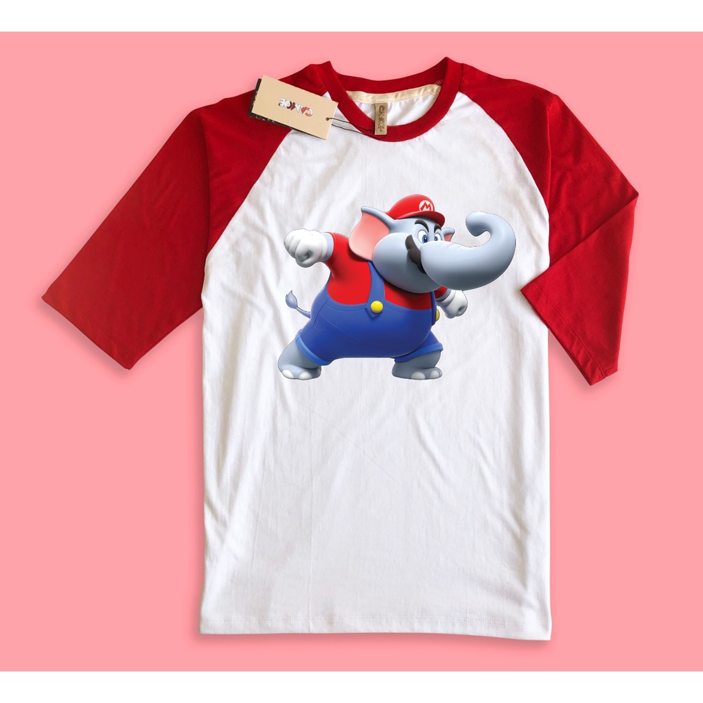 Kaos Raglan Super Mario Wonder Elephant Mario