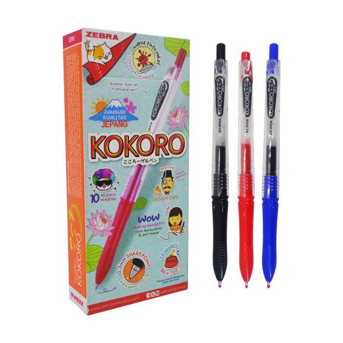 

Pena Bolpen Pulpen Ballpoint Zebra Kokoro Semi Gel 0.5 mm Murah