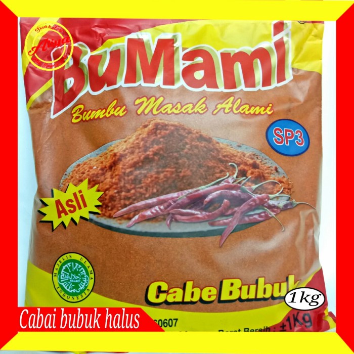 

Promo Cabai Bubuk Kasar/Halus (Bumami 1Kg). Super Extra Pedasss