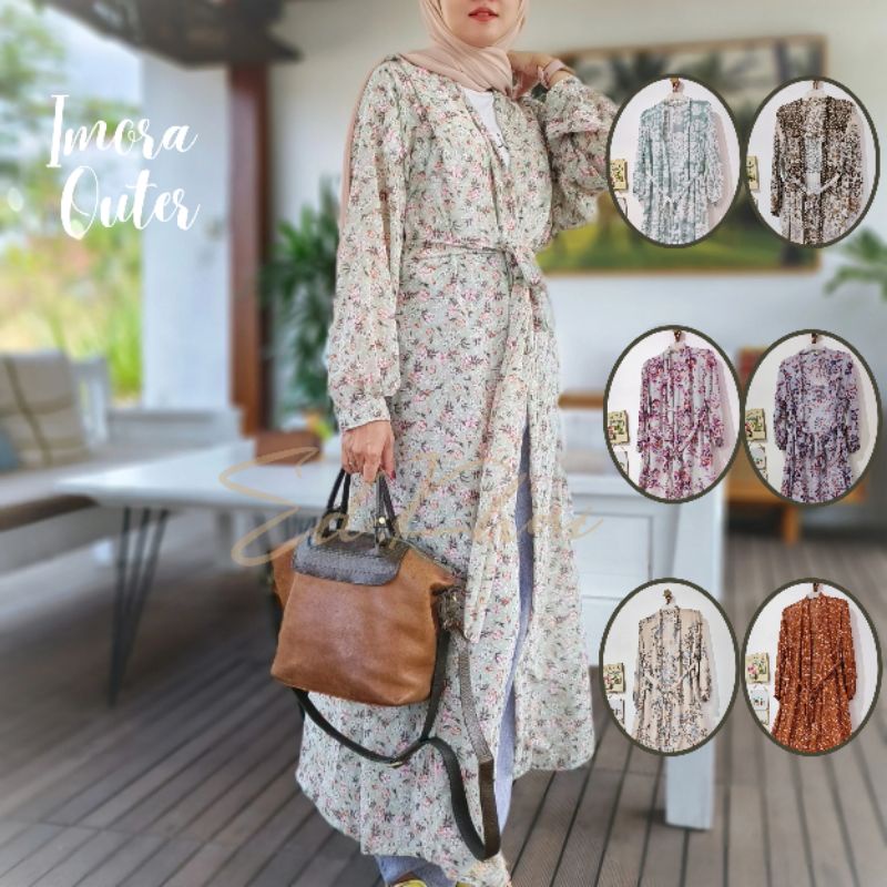 pakaian luaran wanita cardie panjang jumbo imora long outer big size motif