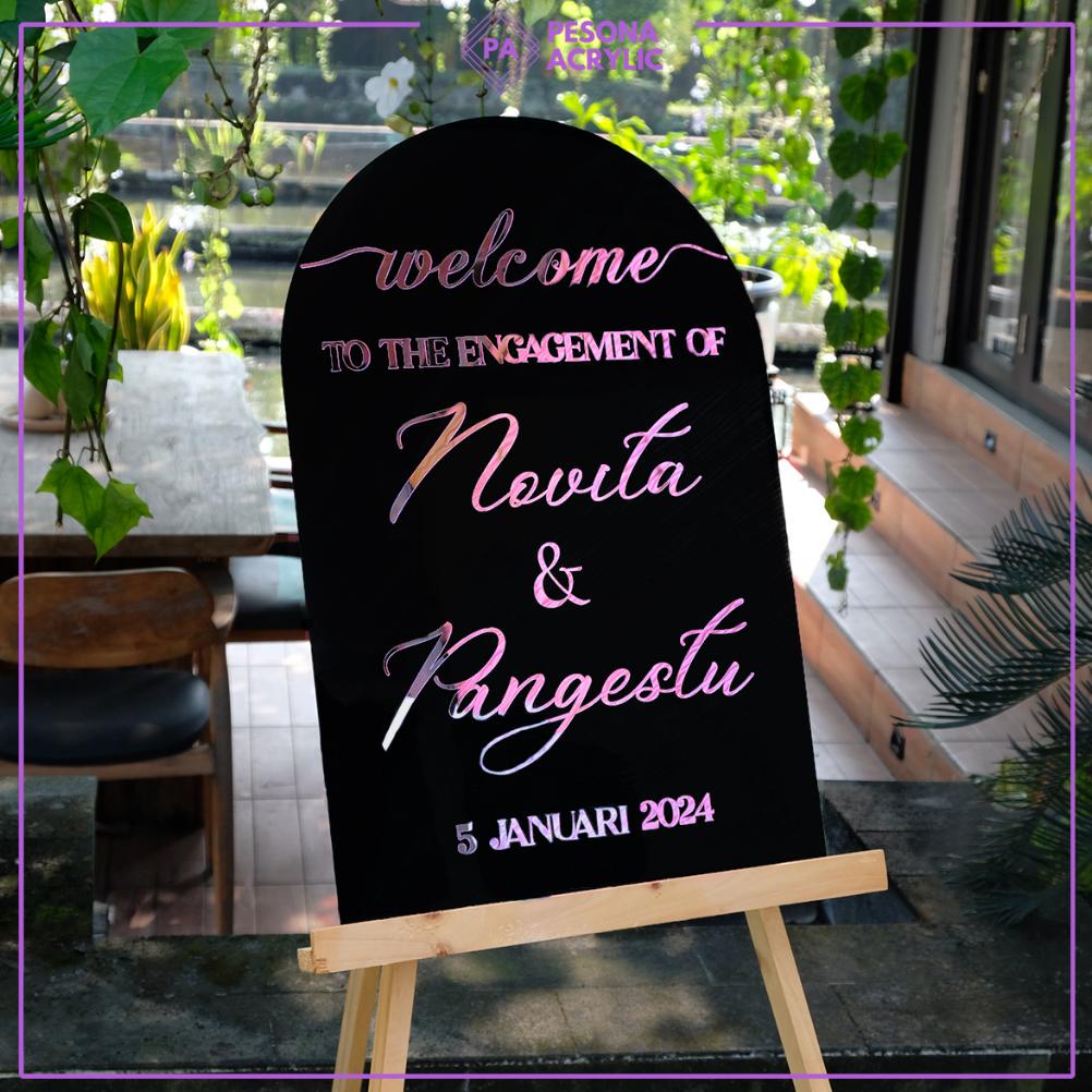 Original Acrylic Welcome Sign / Wedding Sign / Papan Ucapan Terlaris