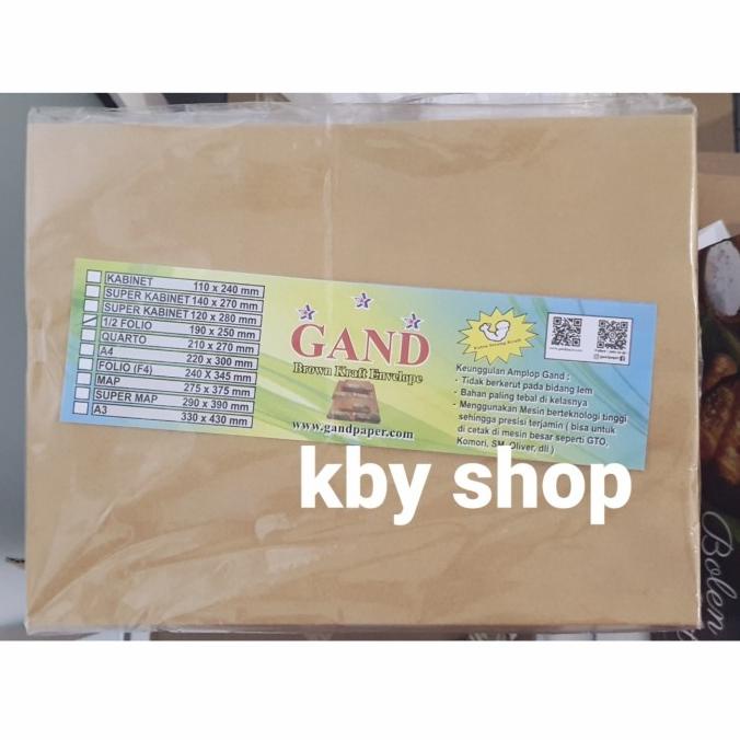 

Amplop Coklat 1/2 Folio F4 Gand Isi 100 Kode 82