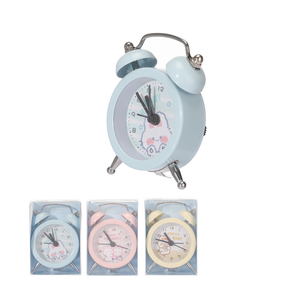 Denpasar COD Bali Miniso Cream Rabbit Series Small Alarm Clock Jam Weker Jam Alarm Jam Beker Jam Min