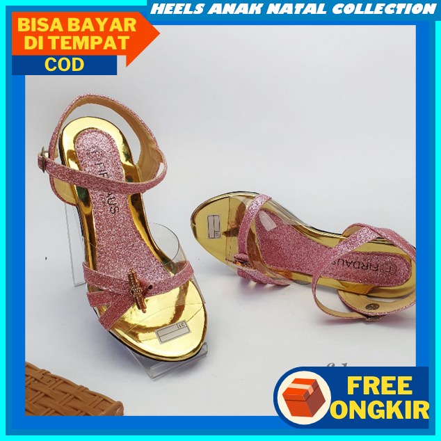Heels Bocil Prempuan Heals Hills Sendal Natal Heals Heelsanak Sandal Anak Perempuan Import Korea Ter