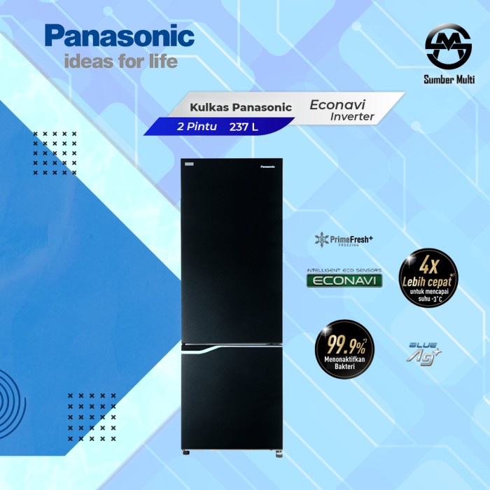 Kulkas Panasonic NR-BV360GK1D 2 Pintu Freezer Bawah