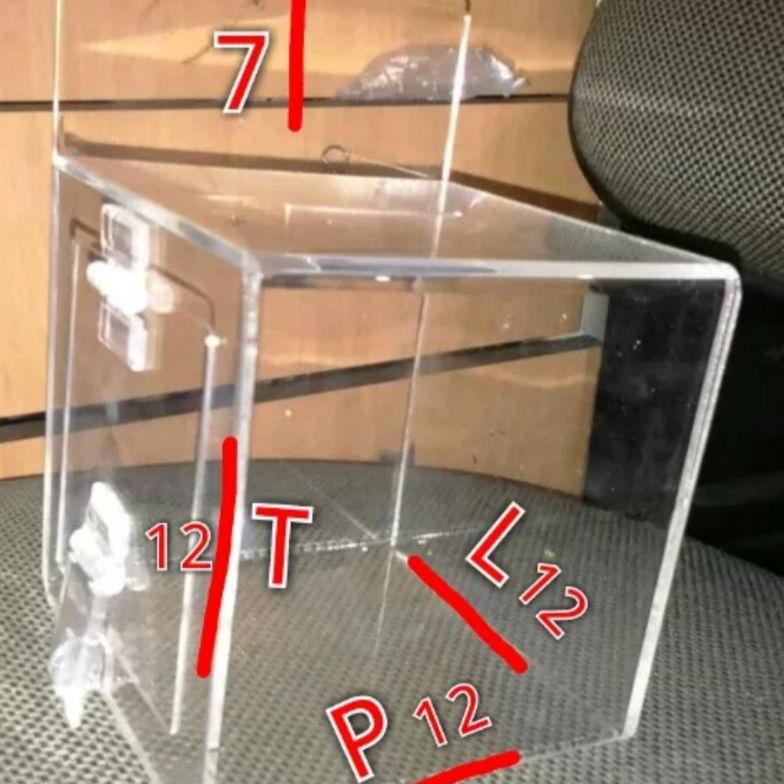 

Kekinian - Akrilik kotak saran-amal 12x12x12+7 / Kotak serbaguna acrylic