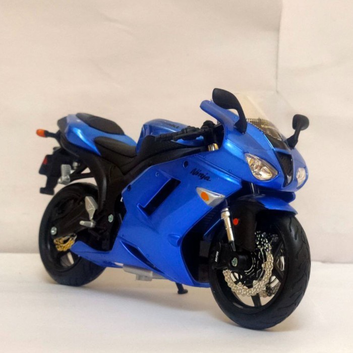 HOT SALE DIECAST MINIATUR MOTOR KAWASAKI NINJA ZX 6R BIRU MAISTO MOTORAN SPORT TERLARIS