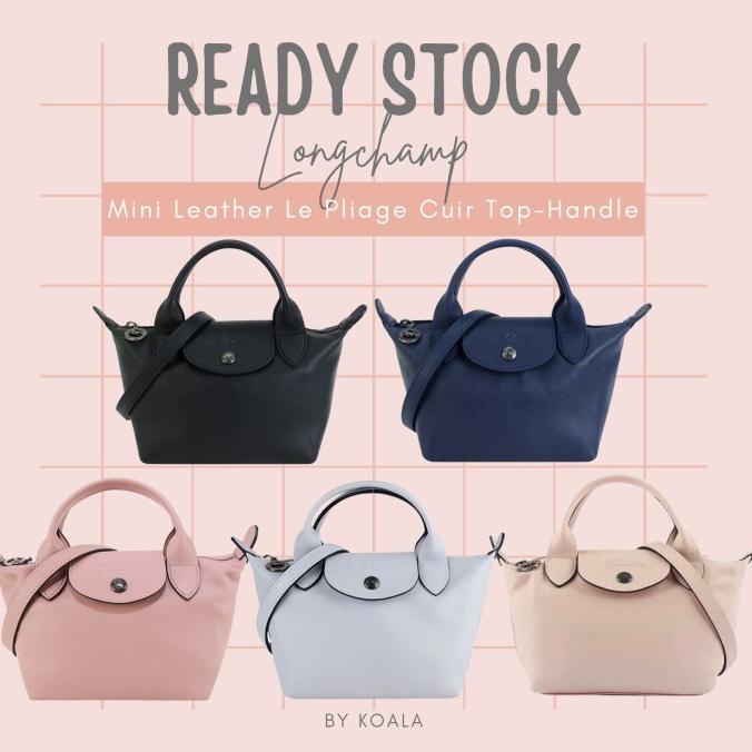 [READY STOCK] Tas Longchamp LC Mini Leather Le Pliage Cuir Top-Handle