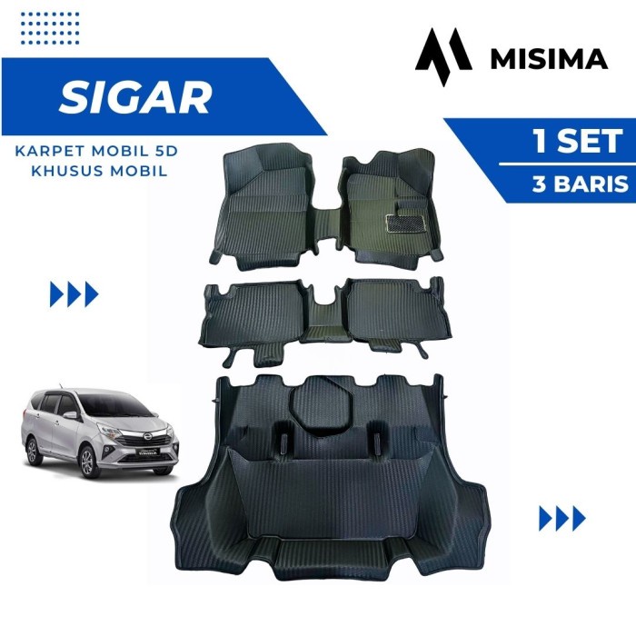 ✅New Ori Karpet Mobil 5D Sigra / Calya 2022 Motif Carbon Eva Terbatas