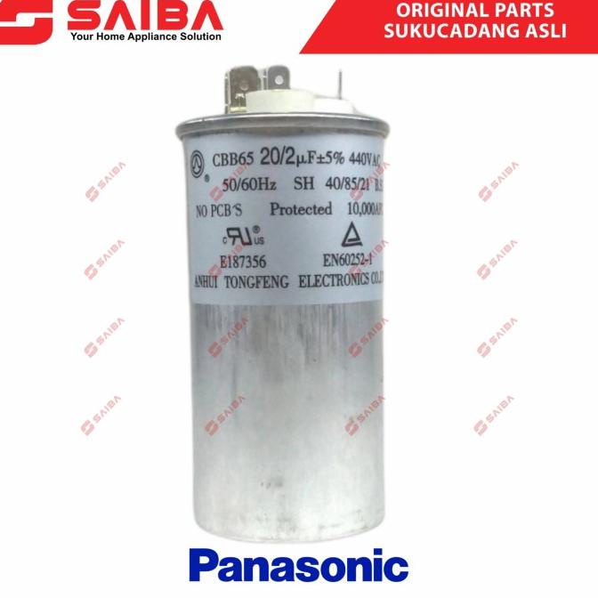 Kapasitor Ac Panasonic 3/4 Pk (Capacitor Ac) Origina Asli 20+2 Uf