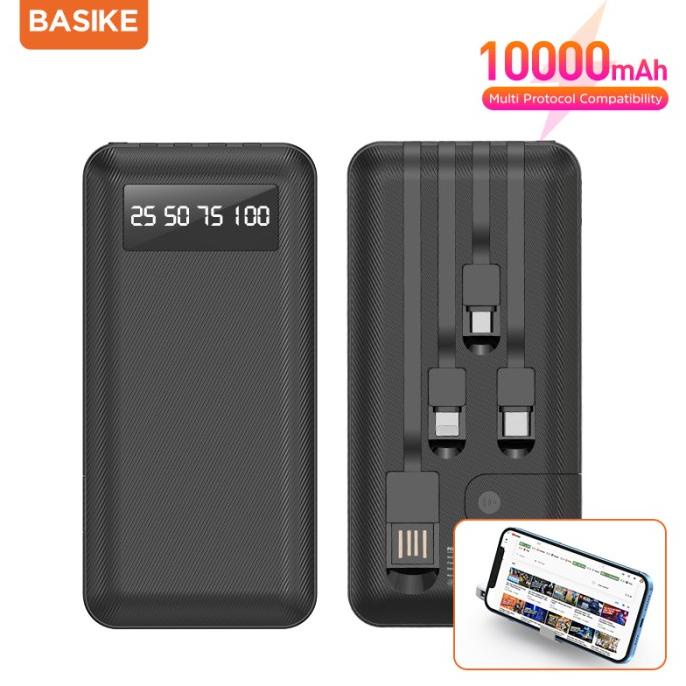 Ready Basike10000Mah Powerbank Dengan Kabel Isi Daya Semua Telepon Original