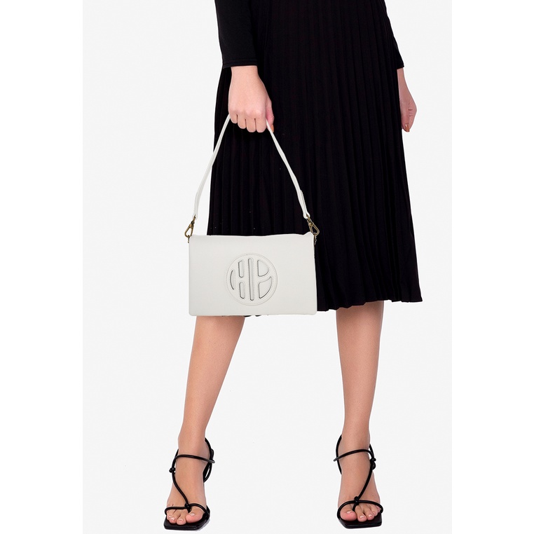 Tas Selempang Hush Puppies Original Wanita Slempang Warna putih Branded Unik Iniga Shoulder (L) Pere