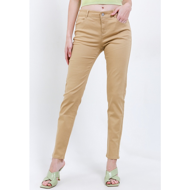Celana Panjang Giordano Original Wanita Chinos 2 kantong samping dan belakang 100% Ori Nyaman Women'