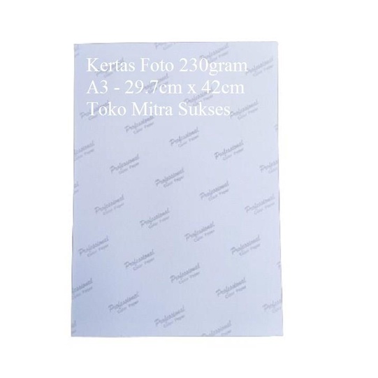 

TERLARIS - KERTAS FOTO PROFESSIONAL GLOSSY A3 230GRAM