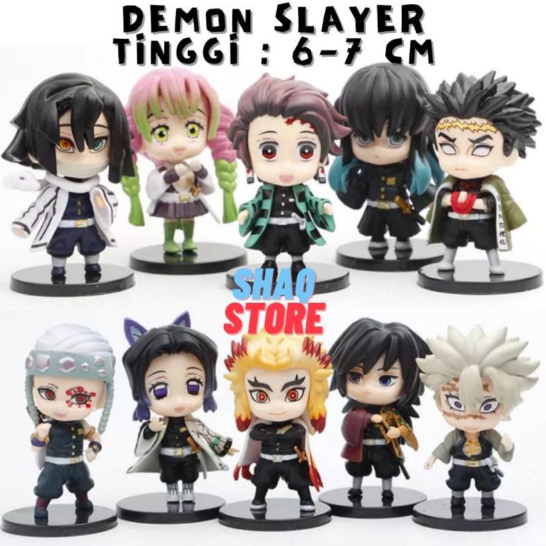 AGM379 ACTION FIGURE STAND FIGURE DEMON SLAYER 7 CM HASHIRA GIYU TOMIOKA, MITSURI KANROJI, OBANAI IG