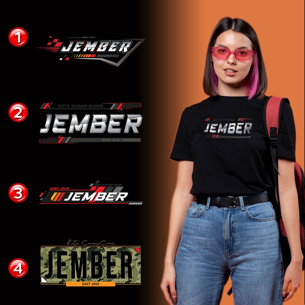 Kaos Distro JEMBER Premium - 4 PILIHAN DESAIN JEMBER - XJMR4