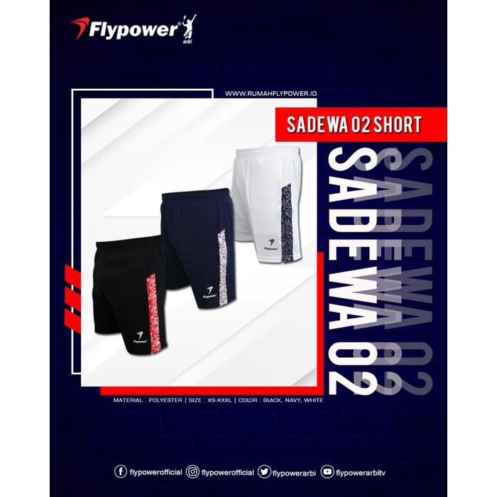 Harga CELANA FLYPOWER BADMINTON BULUTANGKIS FLYPOWER SADEWA 2 ORIGINAL