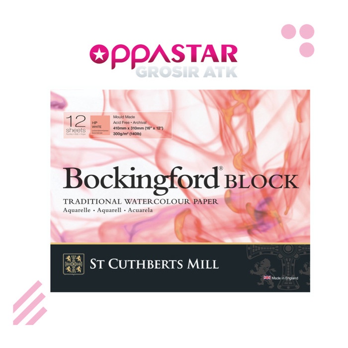 

Bockingford Block White HP 410x310 45130001011E Kertas Watercolour
