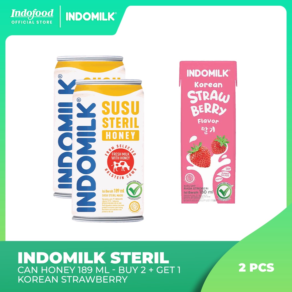 

Bundling 2 Indomilk Steril Can Honey + 1 pcs Indomilk Korean Strawberry