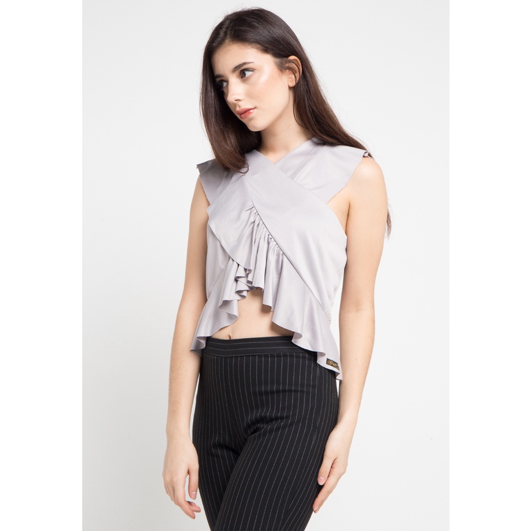 Blouse Gaff Original Wanita Blus Unlined Branded Fashion Tanktop Tamara Female Katun Kerah V
