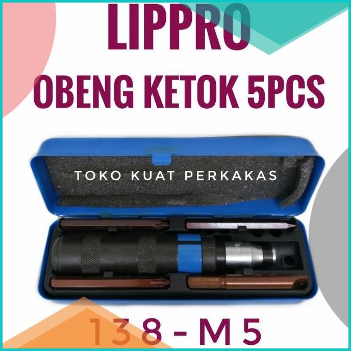Obeng ketok set 5pcs LIPPRO impact screwdriver 138-M5 20JVLZ3 tools 3