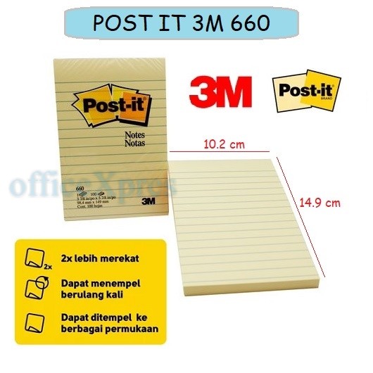 

Sticky note Bergaris / Kertas Tempel / Kertas Memo / Note Paper 3M 660