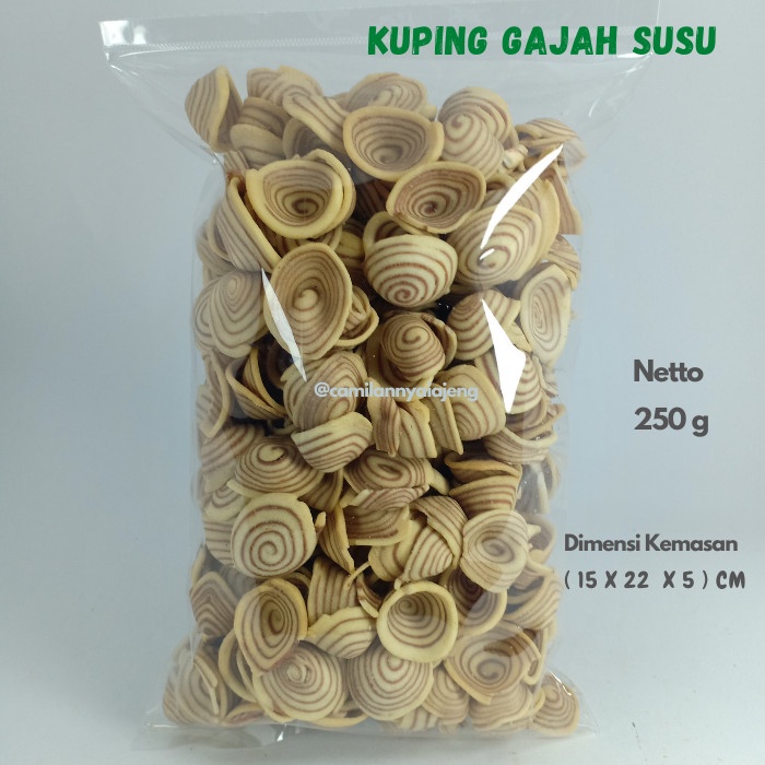 

Kue Kuping Gajah Mini Krem Susu Camilan Kiloan 250 G