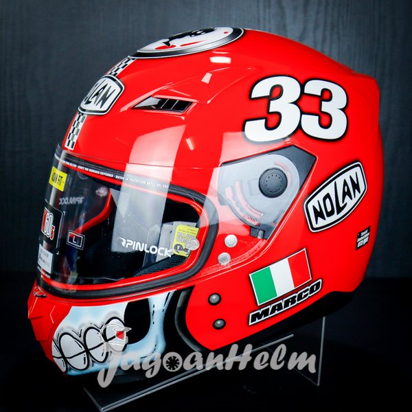 Nolan Helm N605 Marco Melandri 077 Se 0-Corsa Red - Ita Single Visor