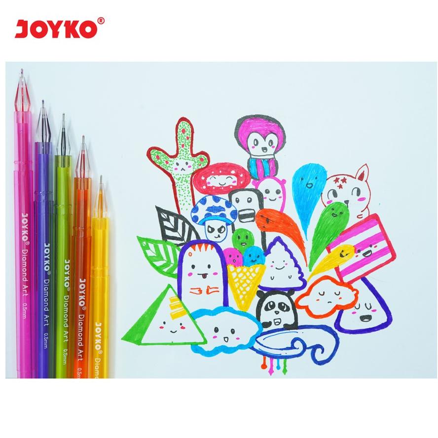 

Murah Pulpen Gel 10 Warna Joyko GPC-310S Diamond Art 0.5mm Pena Jel Warna Warni Pena Promo