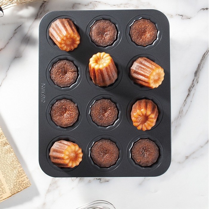 Chefmade Wk9867 Canele 12Cups Black Series/Cetakan Kue/ Loyang Kue