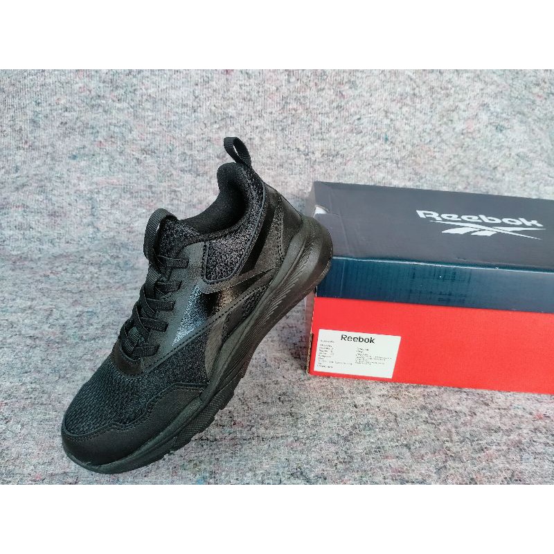 sepatu sekolah Reebok original Ori reebok anak hitam polos full black