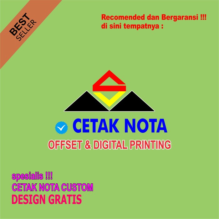 

Promo Cetak Nota/ Laundry/Sembako/Merek Toko Anda 2Ply 1/4F 10Buku