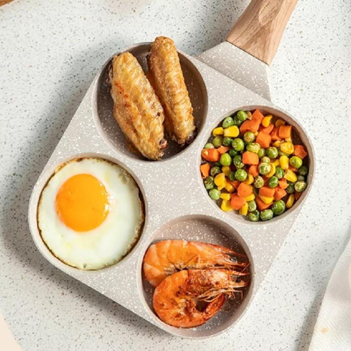 Promo Sale Panci Goreng Omelette Telur Cetakan Kue Panci 1 Sekat /3 Sekat /