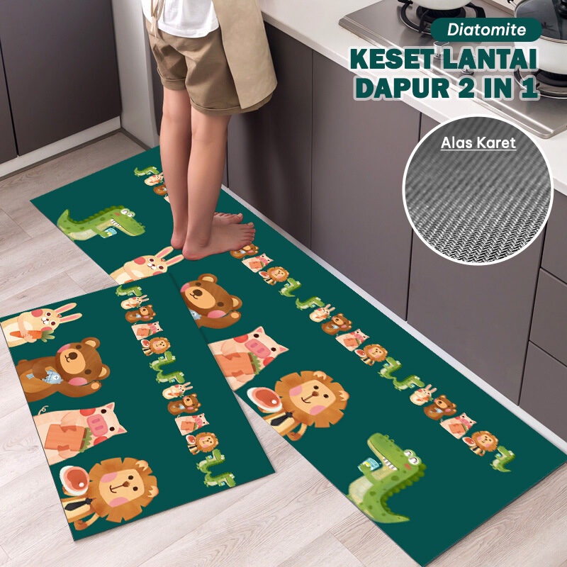 D2C6 - Keset Kaki Set 2 in 1/ Keset Ukuran 40x60 dan 40x120/ Keset Diatomite/ Keset Dapur/ Keset kamar Mandi/ Keset Anti Slip/ Keset Kaki Dapur Set 2 in 1 40x60 dan 40x120