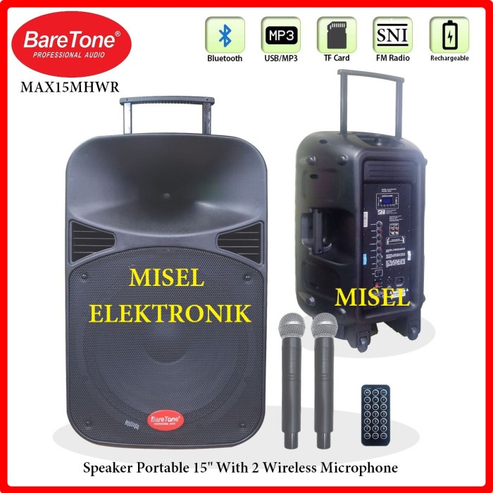 Baretone Max15Mhwr Speaker Aktif Portable 15 Inch