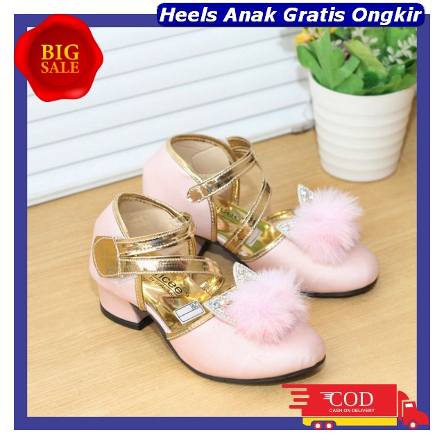 Sandal High Heels Anak Perempuan 3 Tahun Hills Premium Terbaru Sendal Cewek Kekinian Sandak Kondanga