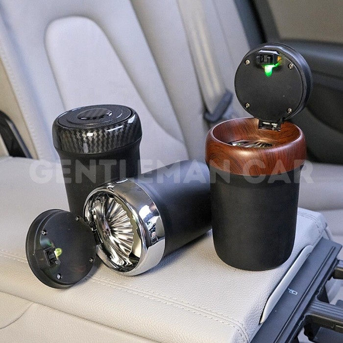 2In1 Car Ash Tray Asbak + Korek Electric Led Tempat Portable Interior Mobil