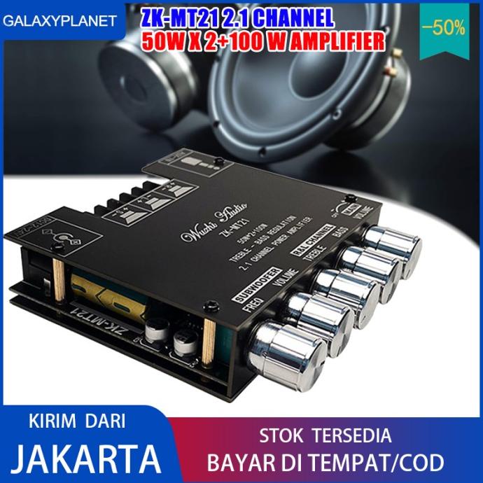 Zk-Mt21 Audio Amplifier Board 50Wx2+ 2.1 Channel Digital Power Original