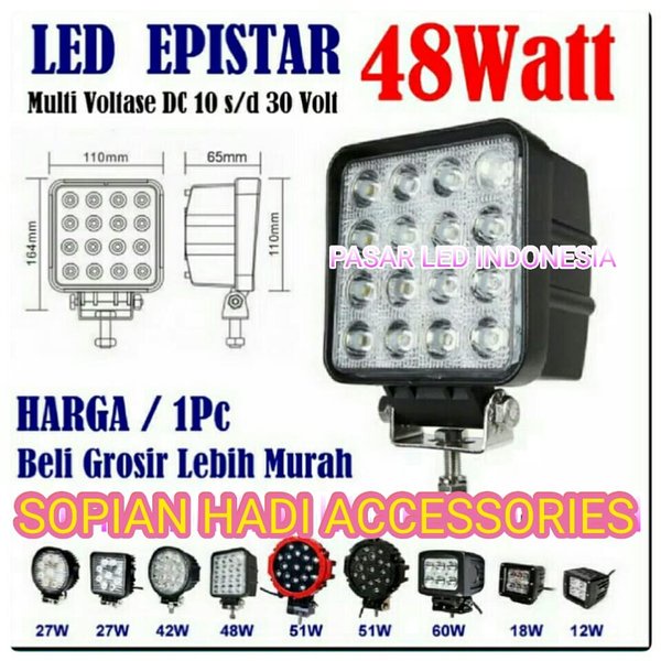 Lampu Tembak Sorot Offroad Led 48 Watt