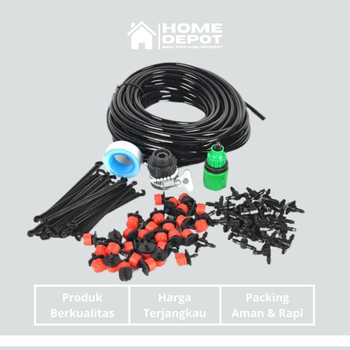 SET PAKET PENYIRAM TANAMAN SELANG DRIP IRIGASI TAMAN 1/4 INCI