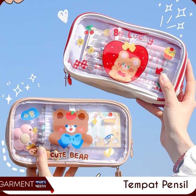 

hanya disini] Tempat Pensil Lucu Anak Transparan Kotak Pencil Dompet Besar Karakter