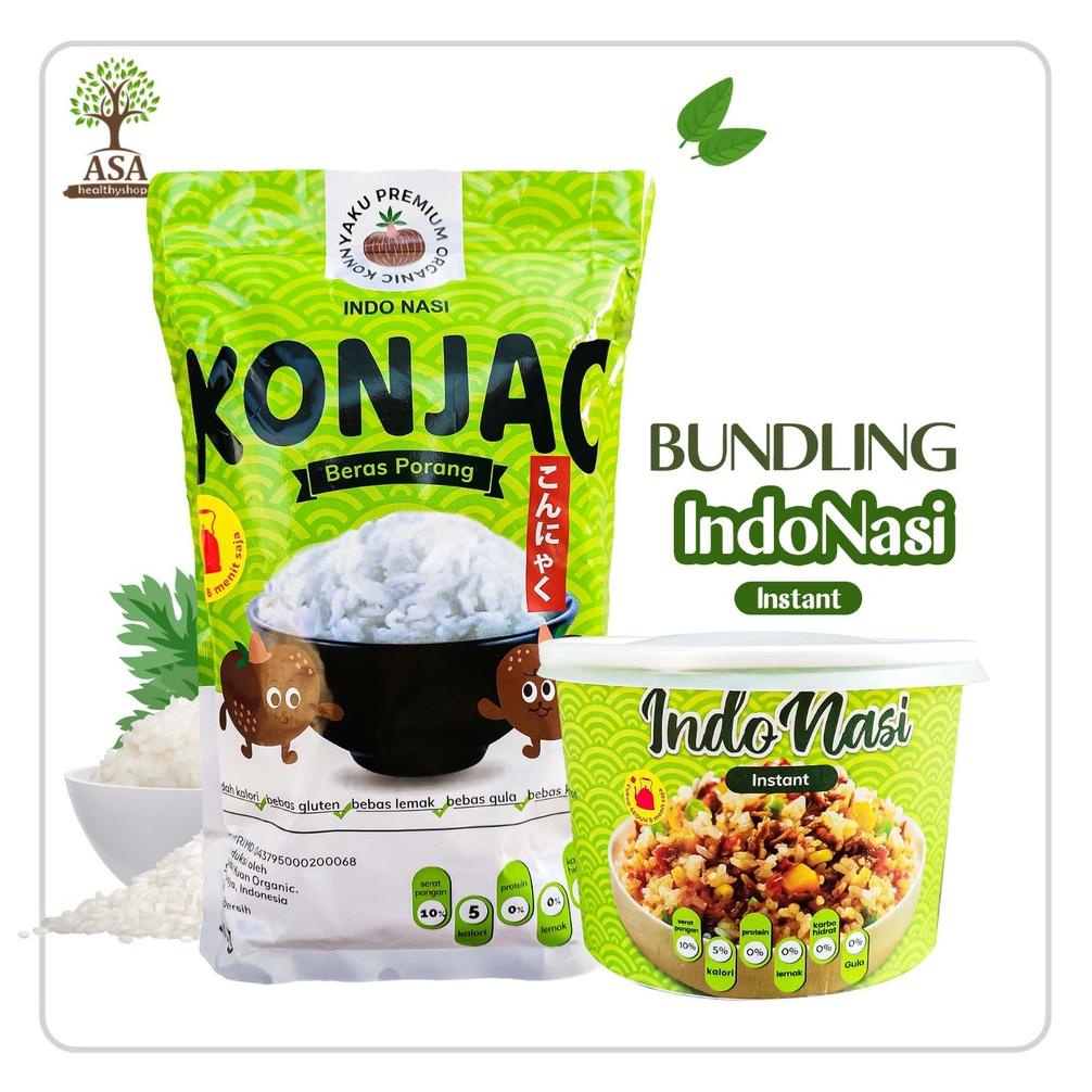 Media BUNDLING Konjac Beras Porang 1 Kg FREE Indonasi Konjac Instant Cup MD003