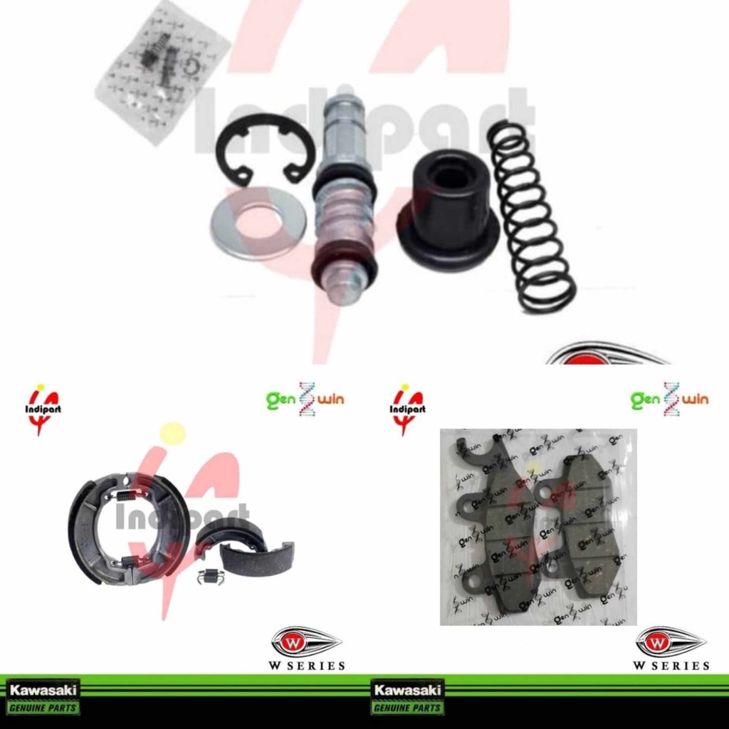PAKET PROMO PART GENWIN KAWASAKI W175 W 175 KAMPAS REM W175 / SEAL MASTER REM KIT W175