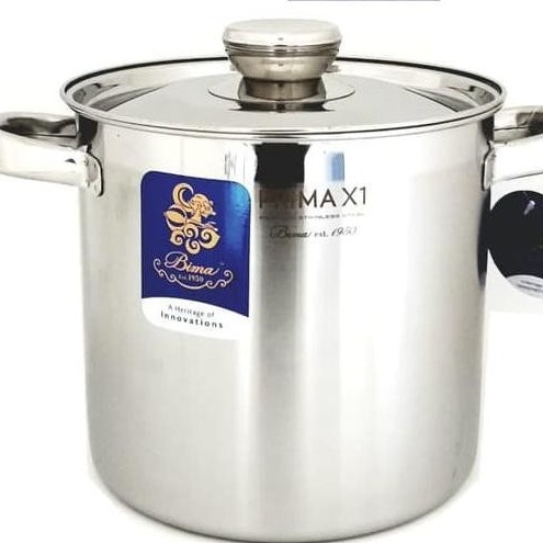 Promo Bima Stockpot 30 Cm Prima X1 Panci Tinggi Stainless 20 Liter Stock Pot